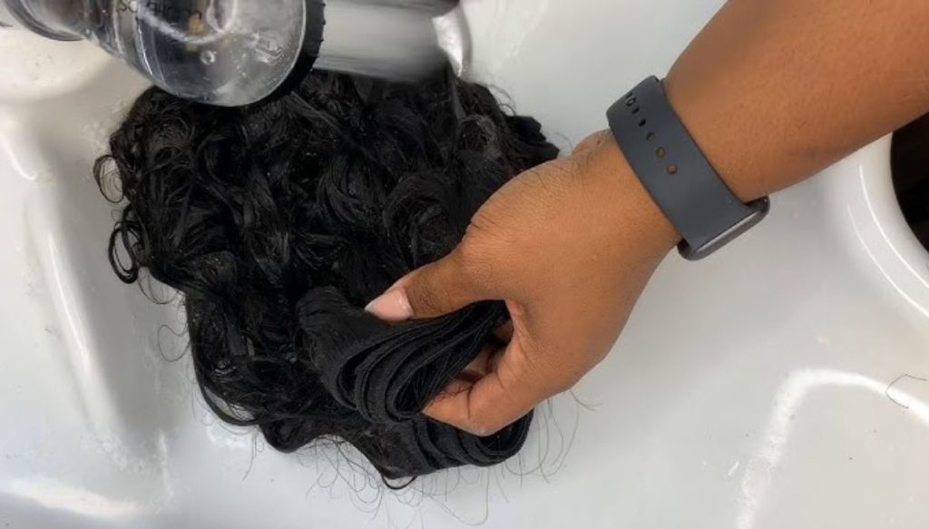 washing-weft-hair-extensions